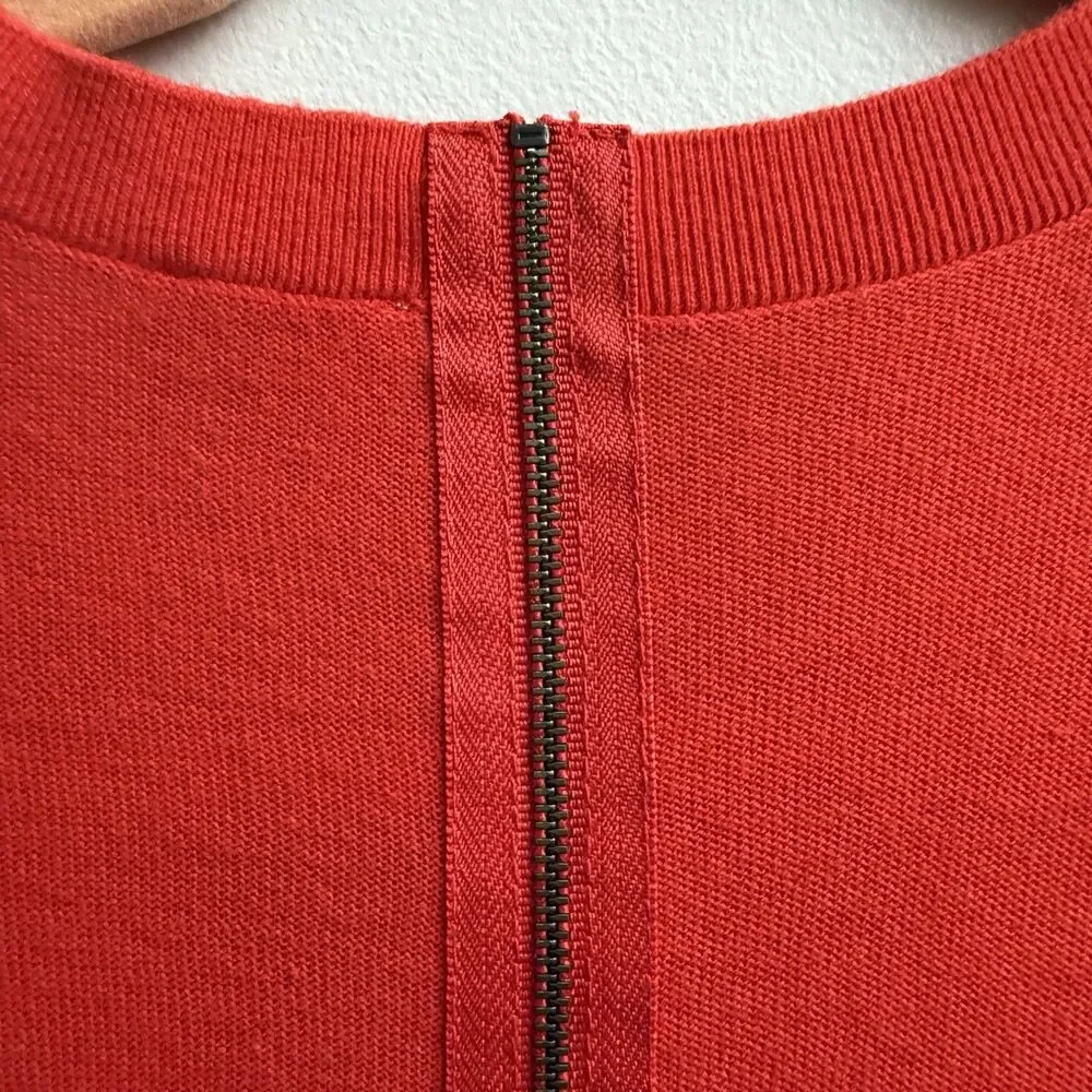 CAbi Cobblestone Cardigan Sweater Fiery Red Full Zip Back Size SMALL